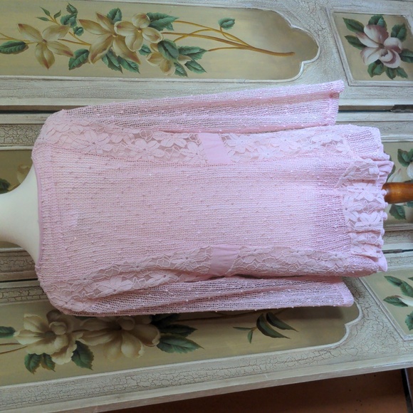 Indigo Soul Pink Lace Top XL - Picture 6 of 9